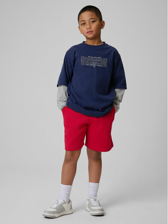 4F 4F Szorty sportowe BASIC+ Czerwony Regular Fit