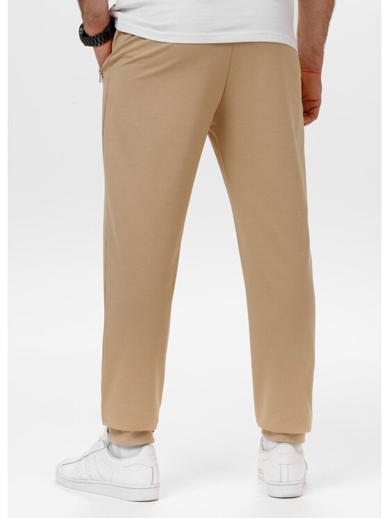 PITBULL PITBULL Spodnie dresowe SMALL LOGO NUGGET Beżowy Regular Fit