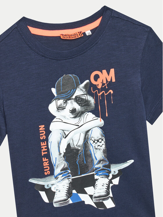 Original Marines Original Marines Marškinėliai DEP2215B Tamsiai mėlyna Regular Fit