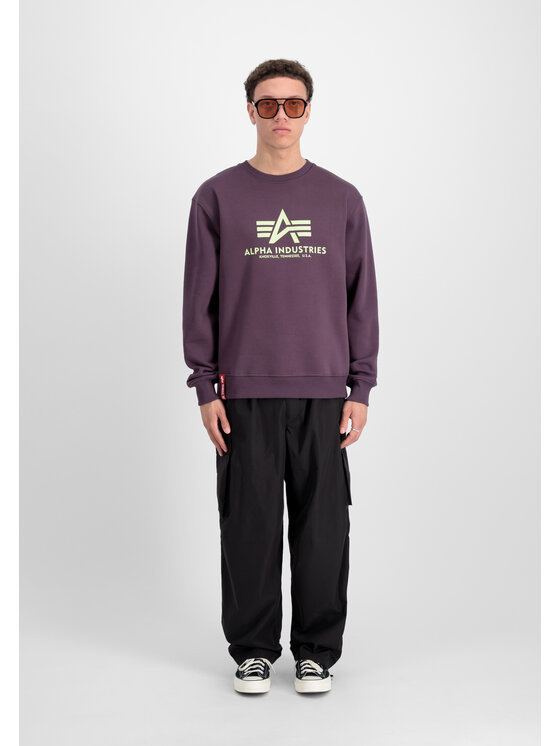 Alpha Industries Alpha Industries Bluza Basic Big Logo Sweatshirt Fioletowy Regular Fit