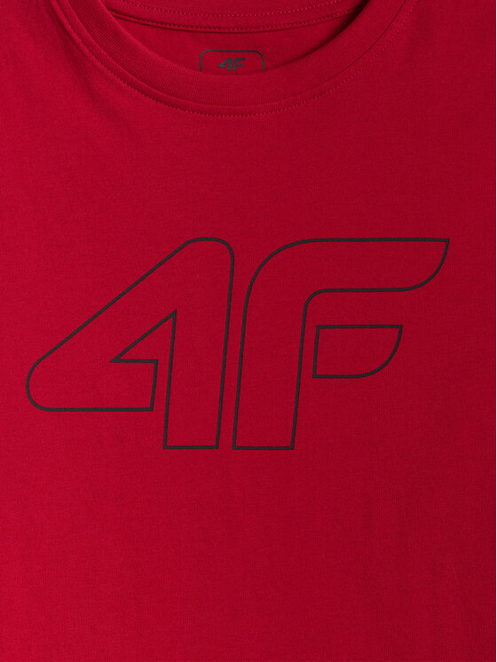 4F 4F T-Shirt BASIC+ Červená Regular Fit