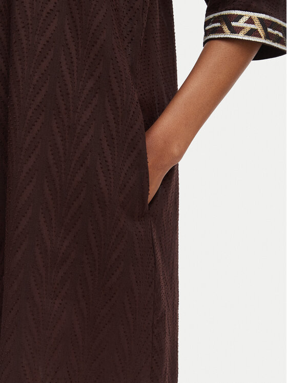 Selmark Selmark Pludmales kleita BO233 Brūns Relaxed Fit