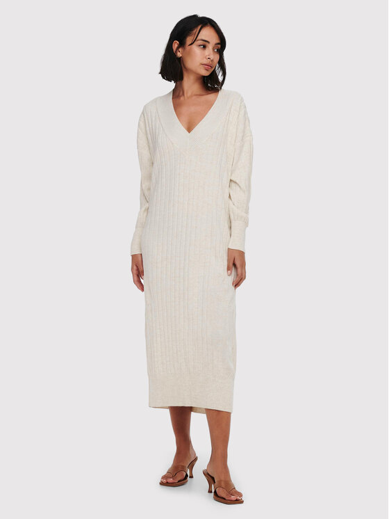 ONLY ONLY Trikotāžas kleita New Tessa 15236372 Bēšs Regular Fit