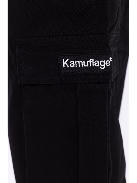 Kamuflage Kamuflage Spodnie materiałowe Bellows Czarny Baggy Fit