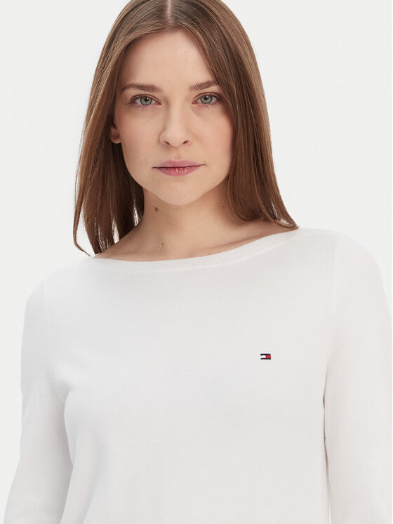 Tommy Hilfiger Tommy Hilfiger Megztinis WW0WW42050 Balta Regular Fit