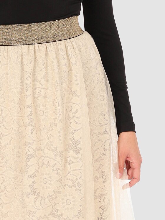 Perso Perso Spódnica JPE230069F Beżowy Regular Fit