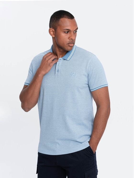 Ombre Ombre Polokošile OM-POSS-0109 Modrá Regular Fit