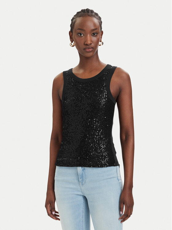Guess Top W6GP26 K3157 Negru Slim Fit