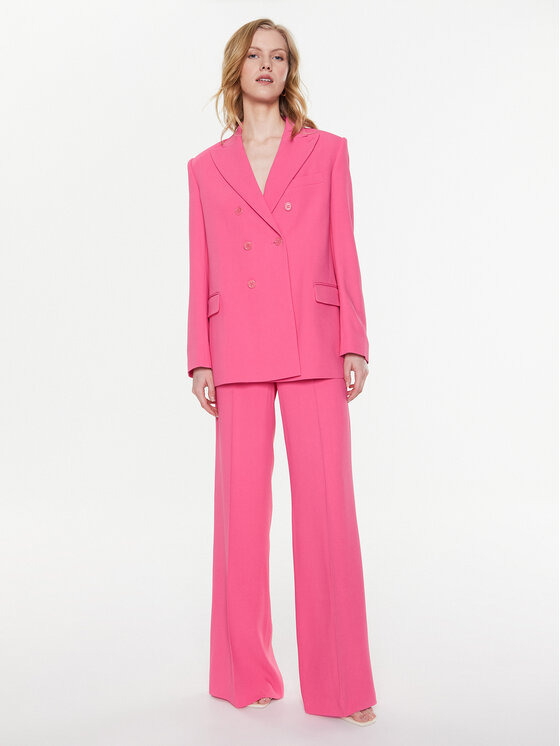 Red Valentino Red Valentino Kalhoty z materiálu 2R3RBG002EU Růžová Relaxed Fit