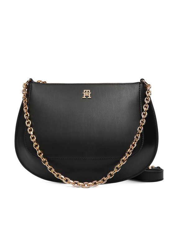 Tommy Hilfiger Tommy Hilfiger Geantă Th Glam Conv Med Crossover AW0AW18143 Negru