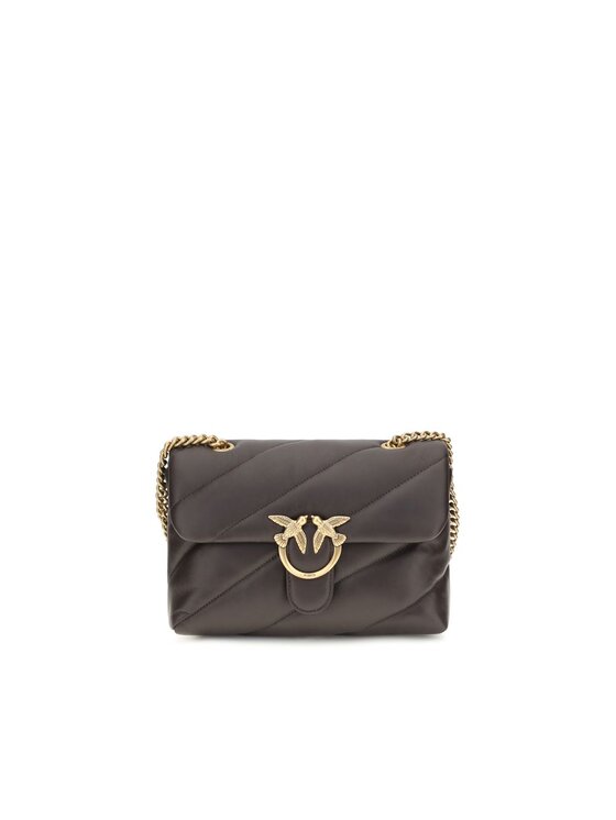 PINKO PINKO Torebka Brown Calf Leather Bos Taurus Shoulder Brązowy