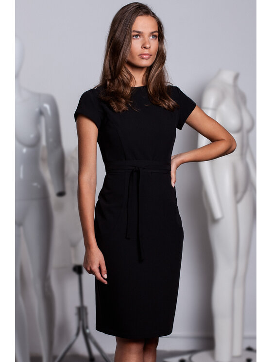 Stylove Stylove Koktejlové šaty S239 Černá Regular Fit