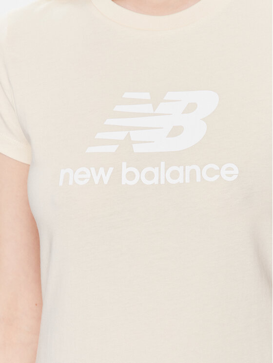 New Balance New Balance T-krekls Essentials Stacked Logo WT31546 Bēšs Athletic Fit