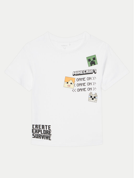 NAME IT Tričko Jafar MINECRAFT 13238538 Biela Regular Fit