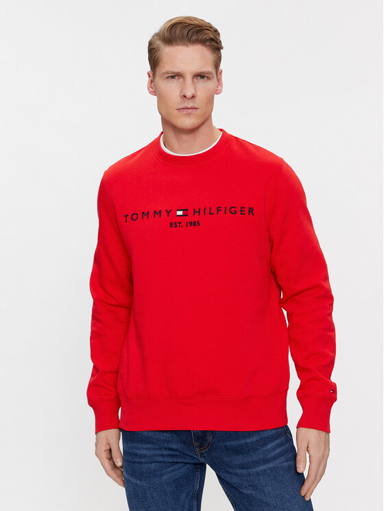 Tommy Hilfiger Džemperis ar kapuci Logo MW0MW11596 Sarkans Regular Fit