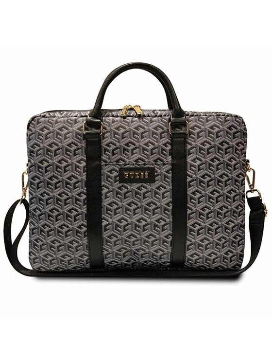 Torba na laptopa Guess, Czarna, GCube Stripes