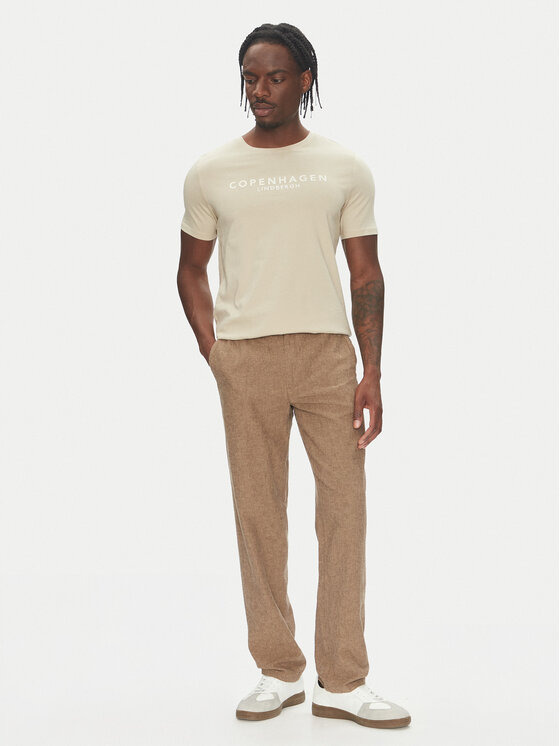 Lindbergh Lindbergh Tricou 30-400200 Bej Relaxed Fit