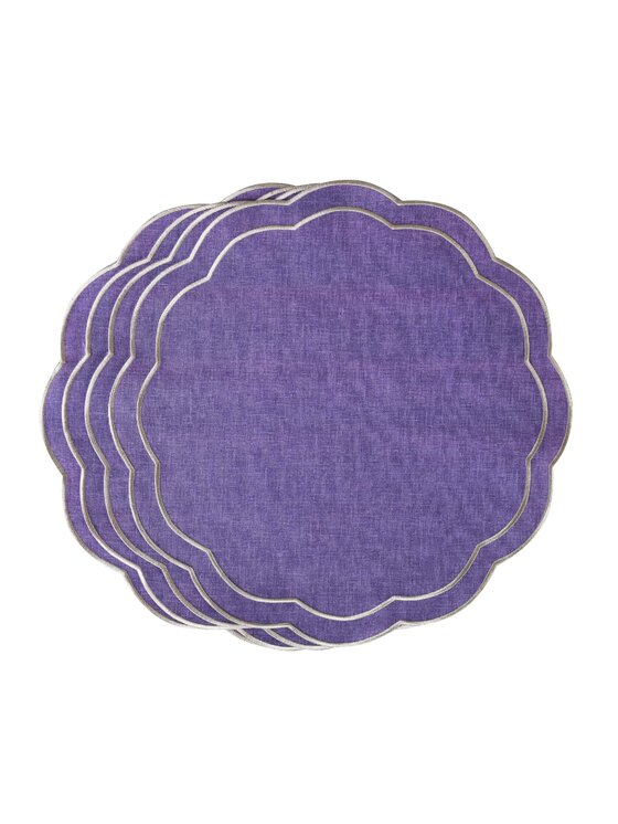 Roseberry Home Roseberry Home Podkładka na stół haftowana Purple Petali Fioletowy