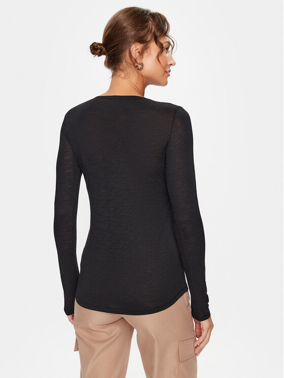 Sisley Sisley Bluzka 3FD4L119S Czarny Regular Fit