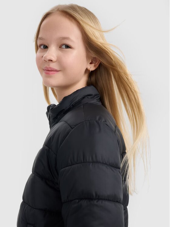 4F 4F Vatovaná bunda 4FJWSS25TDJAF515-20S Čierna Regular Fit