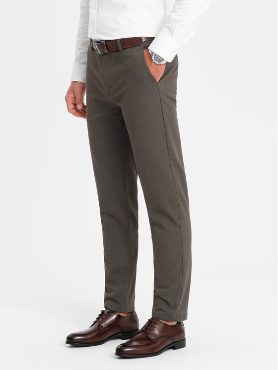 Ombre Ombre Chino kalhoty OM-PACP-0188 Khaki Regular Fit