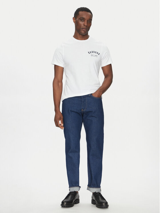 Barbour Barbour T-Shirt Preppy MTS0502WH11 Biały Tailored Fit