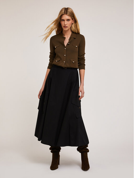 Motivi Motivi Cardigan M266W003344N015 Verde Slim Fit