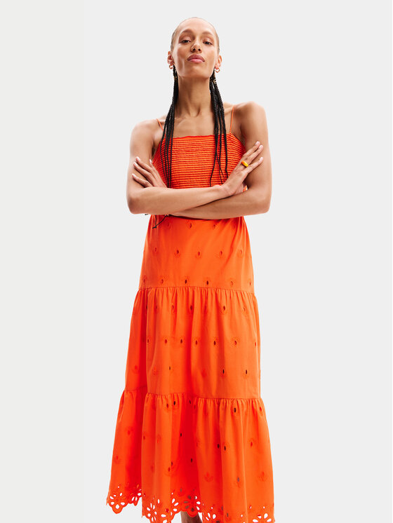 Desigual Rochie de vară Malver 24SWVW12 Portocaliu Regular Fit