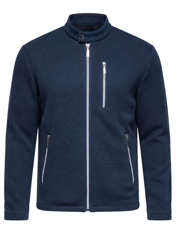 Ombre Ombre Kurtka przejściowa C587 Granatowy Slim Fit