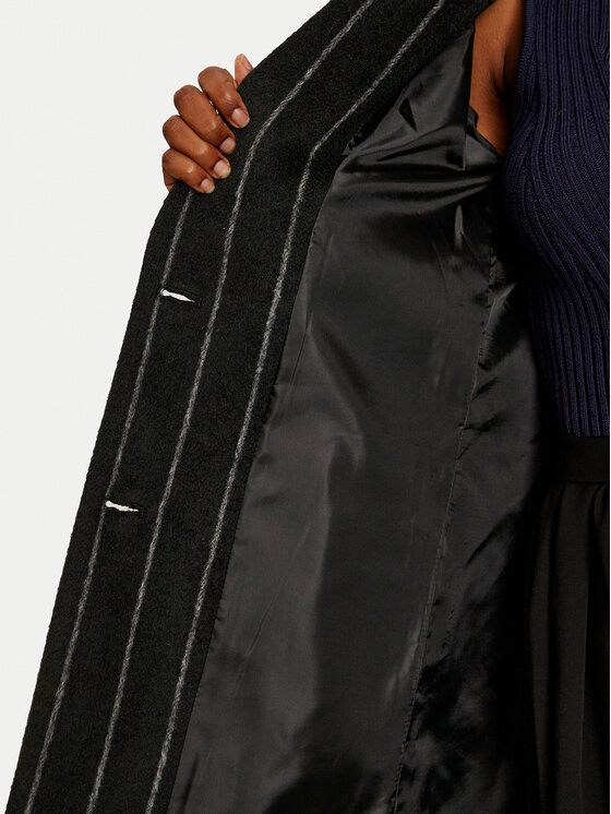 Please Please Palton K0GECU3000 Negru Regular Fit