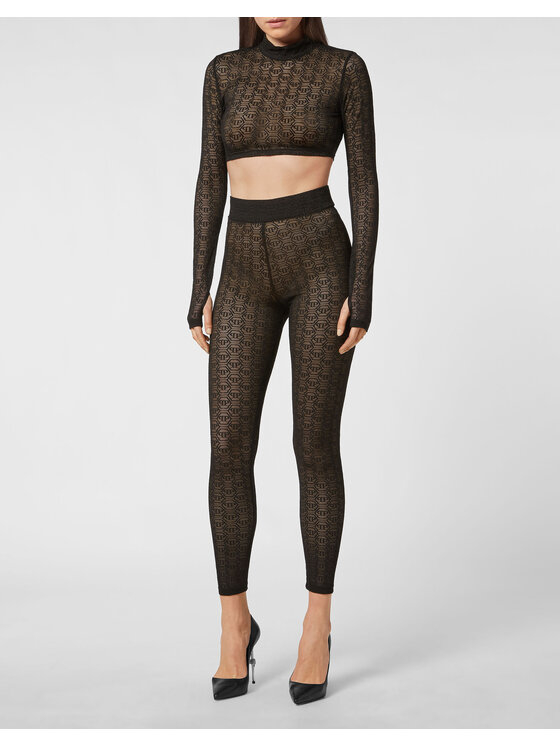 PHILIPP PLEIN PHILIPP PLEIN Legginsy 3491 Czarny Skin Tight Fit
