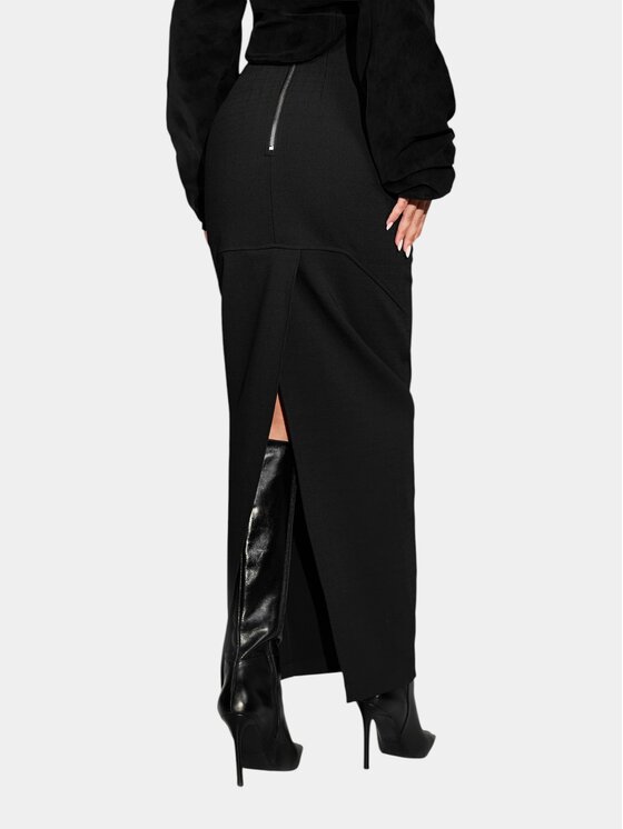 MADE BY SOCIETY MADE BY SOCIETY Spódnica maxi LENGTHWISE - F27647 Czarny Basic Fit
