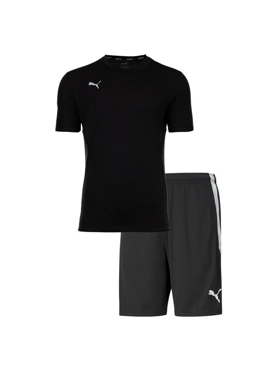 Puma Puma Komplet koszula i szorty materiałowe 27366 Czarny Comfort Fit