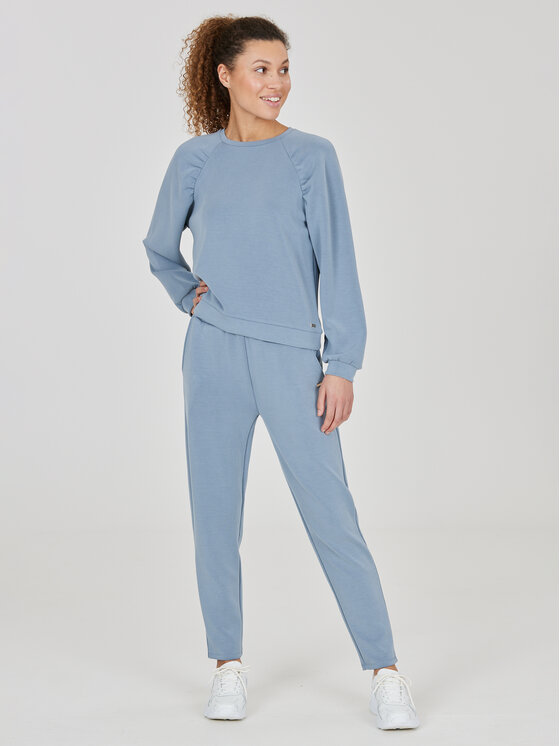 Athlecia Athlecia Majica dugih rukava Jillnana W Balloon Sleeve Sweat EA223322 Plava Regular Fit