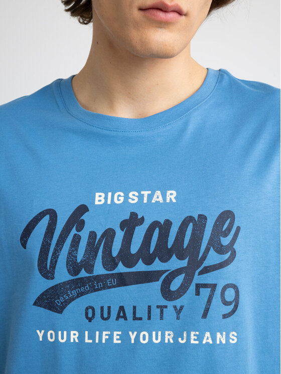 BIG STAR BIG STAR T-Shirt GRALIS_402_150 Niebieski Oversize