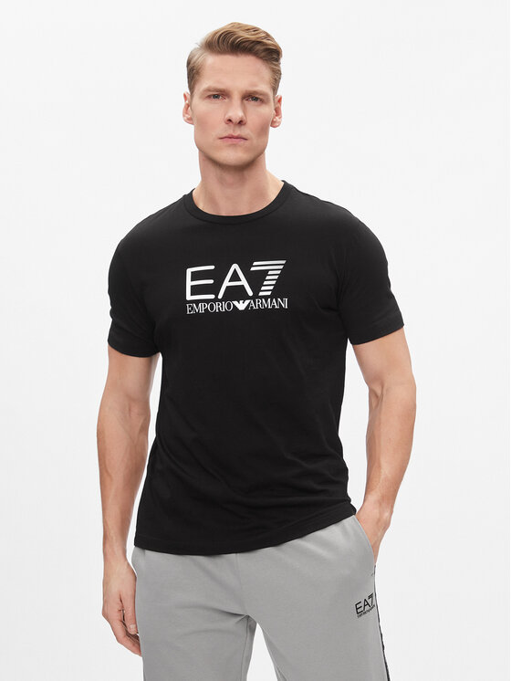EA7 Emporio Armani Tričko 3DPT71 PJM9Z 1200 Čierna Regular Fit