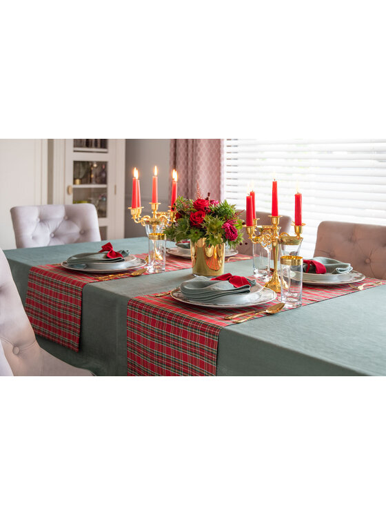 Roseberry Home Roseberry Home Obrus Red Tartan Czerwony