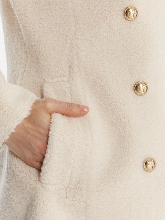Guess Guess Cappotto in shearling W5BL62 W4190 Bianco Regular Fit