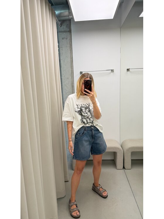 Magda Matyja Magda Matyja Szorty jeansowe MONTANA LOOSE SHORTS Granatowy Loose Fit
