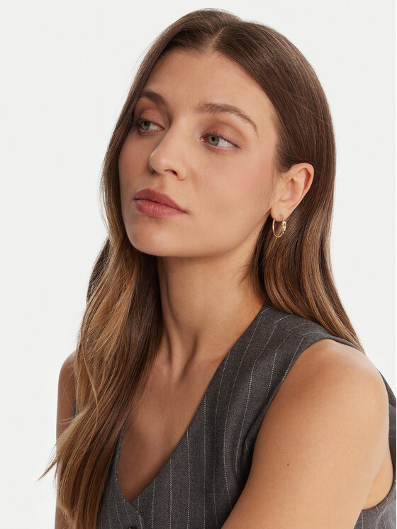 Coach Coach Naušnice Signature Hoop Earrings 37408160GLD710 Zlatna