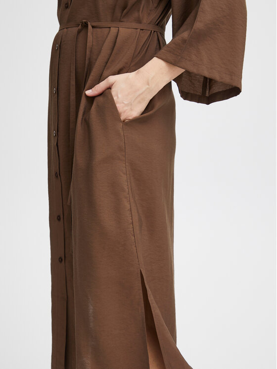 Fransa Fransa Srajčna obleka 20612435 Rjava Relaxed Fit