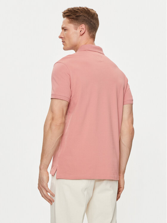 Tommy Hilfiger Tommy Hilfiger Тениска с яка и копчета Palm Under Collar MW0MW34738 Розов Regular Fit