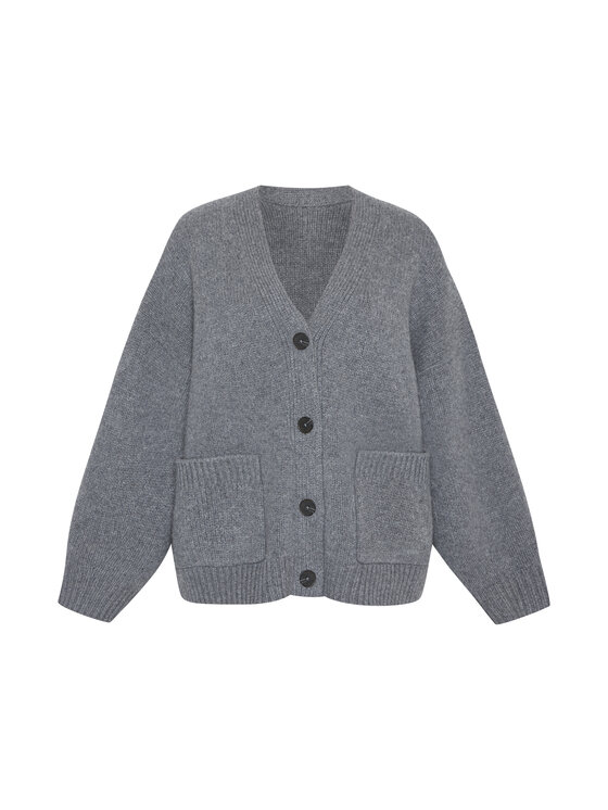 Style Republic Style Republic Kardigan Mieszanka wełny i kaszmiru Szary ciemny Oversize