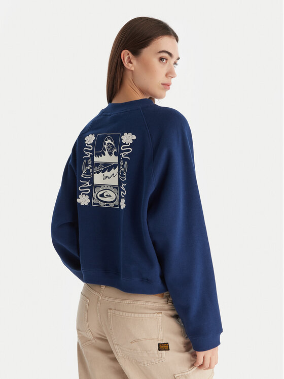 Quiksilver Quiksilver Bluză Graphic Crew EQWFT03198 Bleumarin Regular Fit