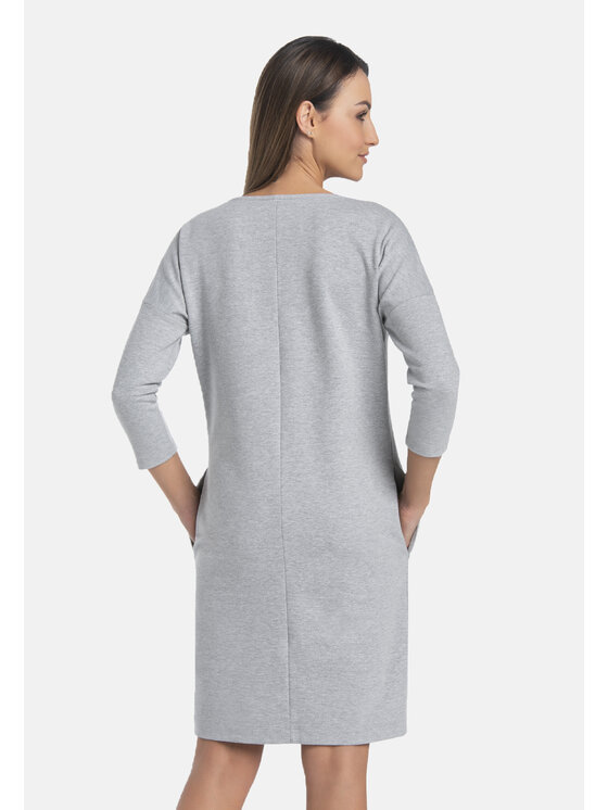 Teyli Teyli Sukienka 356 Szary Standard Fit
