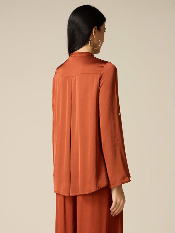 Oltre Oltre Camicia 5064R003082N022 Arancione Baggy Fit