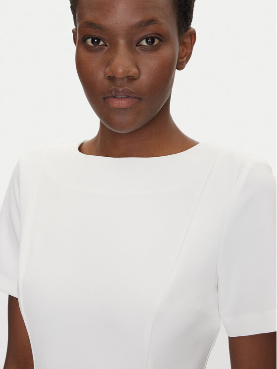 Fracomina Fracomina Koktejlové šaty FS25SD1006W42901 Biela Regular Fit