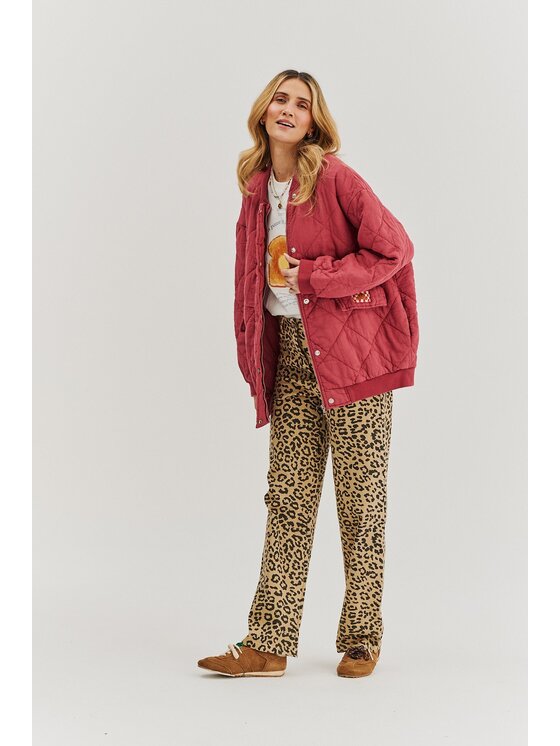 NAOKO NAOKO Bunda bomber Smoky Blush Červená Regular Fit