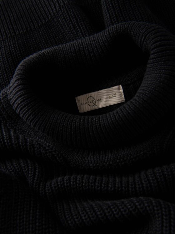 Ombre Ombre Sweter OM-SWTN-0162 Czarny Regular Fit