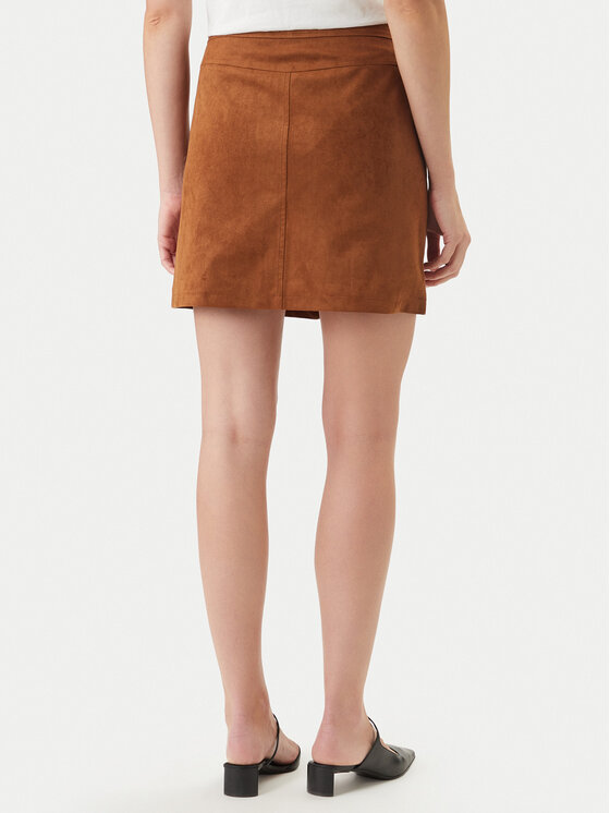 Morgan Morgan Dirbtinės odos sijonas 261-JCLAM Ruda Regular Fit